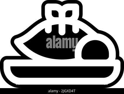 Cibo e ristorante omurice icona . Illustrazione Vettoriale