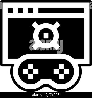 Icona di ricerca per lo sviluppo del gioco . Illustrazione Vettoriale