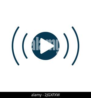 Vettore icona streaming video isolato su sfondo bianco Illustrazione Vettoriale