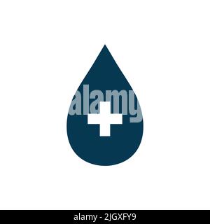 Donare il vettore icona sangue isolato su sfondo bianco Illustrazione Vettoriale