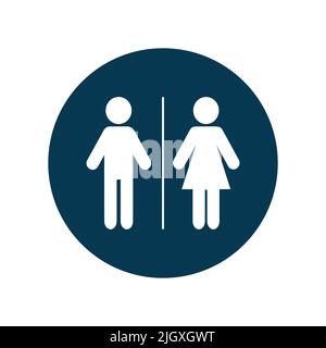 WC uomo e donna icona isolato. Illustrazione vettoriale Illustrazione Vettoriale