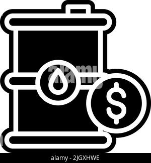 Icona del prezzo del petrolio della stazione di servizio . Illustrazione Vettoriale