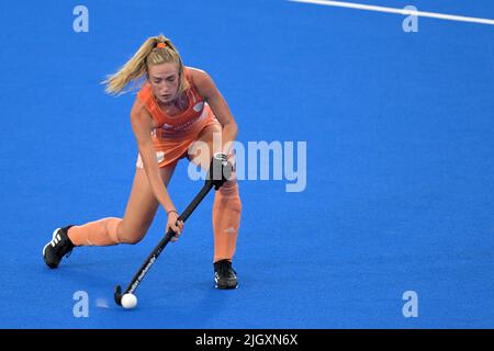 AMSTERDAM - Sanne Koolen dell'Olanda, donne di hockey durante la partita tra Paesi Bassi e Belgio alla Coppa del mondo di Hockey allo stadio Wagener, il 12 luglio 2022 ad Amsterdam. ANP | altezza olandese | Gerrit van Keulen Foto Stock