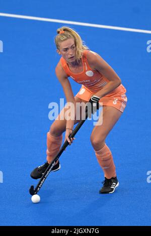 AMSTERDAM - Sanne Koolen dell'Olanda, donne di hockey durante la partita tra Paesi Bassi e Belgio alla Coppa del mondo di Hockey allo stadio Wagener, il 12 luglio 2022 ad Amsterdam. ANP | altezza olandese | Gerrit van Keulen Foto Stock