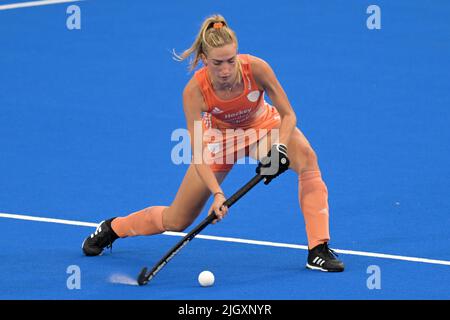 AMSTERDAM - Sanne Koolen dell'Olanda, donne di hockey durante la partita tra Paesi Bassi e Belgio alla Coppa del mondo di Hockey allo stadio Wagener, il 12 luglio 2022 ad Amsterdam. ANP | altezza olandese | Gerrit van Keulen Foto Stock