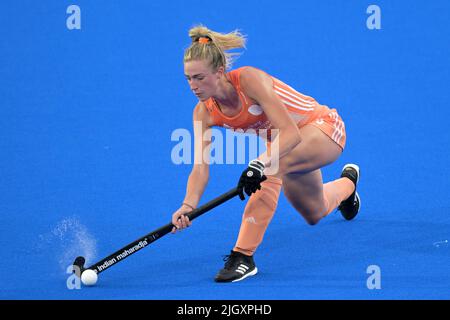 AMSTERDAM - Sanne Koolen dell'Olanda, donne di hockey durante la partita tra Paesi Bassi e Belgio alla Coppa del mondo di Hockey allo stadio Wagener, il 12 luglio 2022 ad Amsterdam. ANP | altezza olandese | Gerrit van Keulen Foto Stock