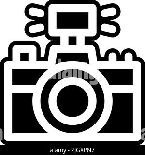 Icona della fotocamera domestica . Illustrazione Vettoriale