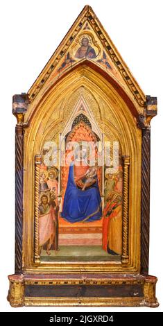 Madonna col Bambino con Santi dell'artista rinascimentale italiano Bernardo Daddi (c. 1280 – 1348), tempera d'uovo e foglia d'oro su legno, 1338 Foto Stock