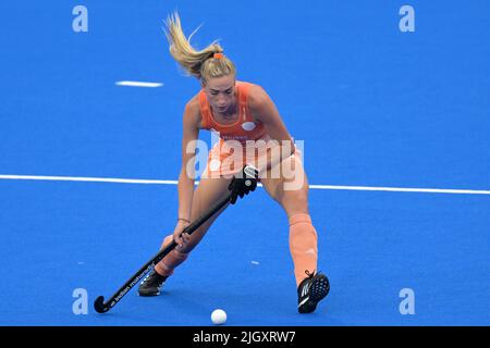 AMSTERDAM -Sanne Koolen of Holland hockey donne durante la partita tra i Paesi Bassi e il Belgio ai Campionati mondiali di hockey allo stadio Wagener, il 12 luglio 2022 ad Amsterdam. ANP | altezza olandese | Gerrit van Keulen Foto Stock