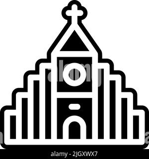 Icona Landmark hallgrimskirkja . Illustrazione Vettoriale