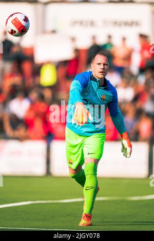 Olot, Spagna, 13, luglio 2022. Partita amichevole: Olot vs FC Barcellona. Credit: JG/Alamy Live News Foto Stock