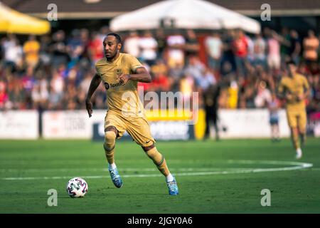 Olot, Spagna, 13, luglio 2022. Partita amichevole: Olot vs FC Barcellona. Credit: JG/Alamy Live News Foto Stock