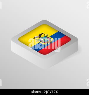 EPS10 Vector Patriotic Shield con bandiera dell'Ecuador. Un elemento di impatto per l'uso che si desidera fare di esso. Illustrazione Vettoriale