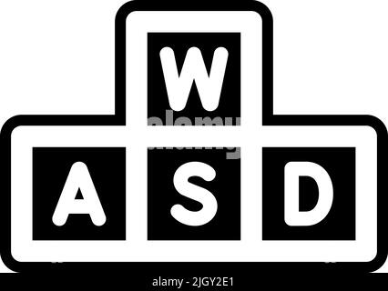 Gioco online wasd icona . Illustrazione Vettoriale