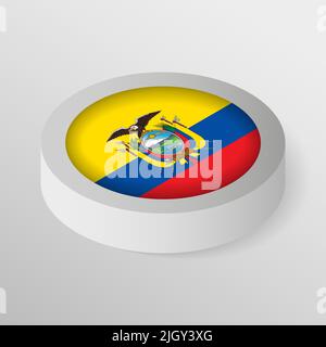 EPS10 Vector Patriotic Shield con bandiera dell'Ecuador. Un elemento di impatto per l'uso che si desidera fare di esso. Illustrazione Vettoriale