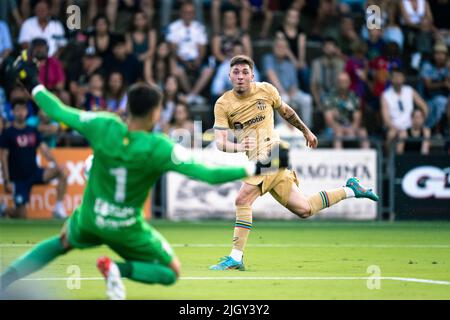 Olot, Spagna, 13, luglio 2022. Partita amichevole: Olot vs FC Barcellona. Credit: JG/Alamy Live News Foto Stock