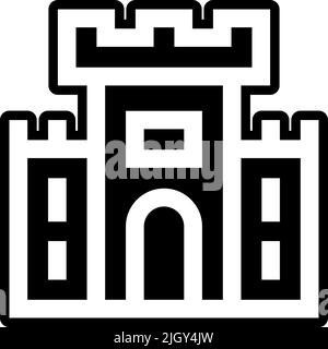 Parco giochi castello icona . Illustrazione Vettoriale