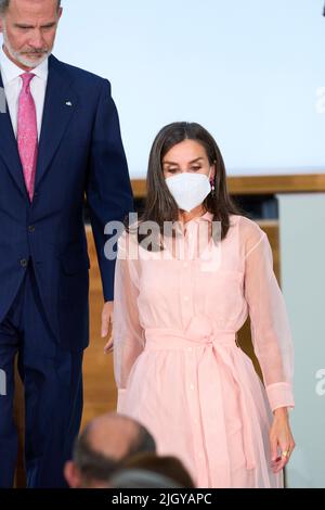 Madrid. Spagna. 20220713, Re Felipe VI di Spagna, Regina Letizia di Spagna partecipa alla consegna dei National Culture Awards 2020 al Museo del Prado il 13 luglio 2022 a Madrid, Spagna Foto Stock