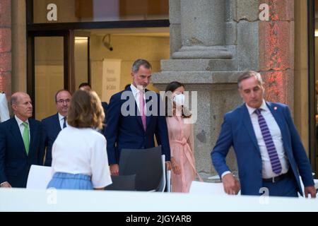 Madrid. Spagna. 20220713, Re Felipe VI di Spagna, Regina Letizia di Spagna partecipa alla consegna dei National Culture Awards 2020 al Museo del Prado il 13 luglio 2022 a Madrid, Spagna Foto Stock