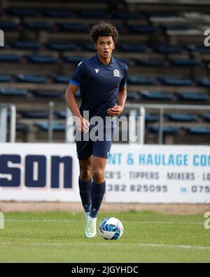 13th luglio 2022, Dens Park, Dundee, Scozia: Calcio pre-stagione, Dundee Versus Blackburn Rovers; Ashley Phillips of Blackburn Rovers Foto Stock