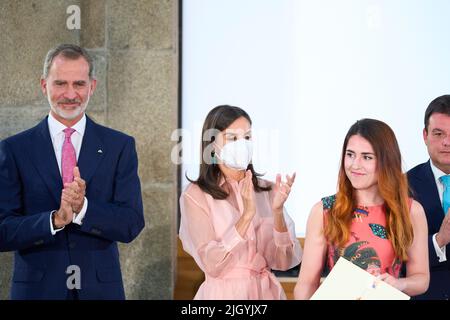 Madrid, Madrid, Spagna. 13th luglio 2022. Re Felipe VI di Spagna, Regina Letizia di Spagna partecipa alla consegna dei National Culture Awards 2020 al Museo del Prado il 13 luglio 2022 a Madrid, Spagna (Credit Image: © Jack Abuin/ZUMA Press Wire) Foto Stock