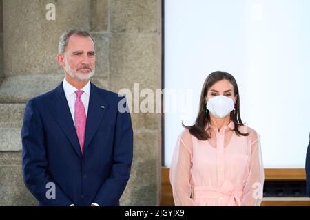 Madrid, Madrid, Spagna. 13th luglio 2022. Re Felipe VI di Spagna, Regina Letizia di Spagna partecipa alla consegna dei National Culture Awards 2020 al Museo del Prado il 13 luglio 2022 a Madrid, Spagna (Credit Image: © Jack Abuin/ZUMA Press Wire) Foto Stock