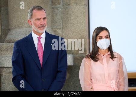 Madrid, Madrid, Spagna. 13th luglio 2022. Re Felipe VI di Spagna, Regina Letizia di Spagna partecipa alla consegna dei National Culture Awards 2020 al Museo del Prado il 13 luglio 2022 a Madrid, Spagna (Credit Image: © Jack Abuin/ZUMA Press Wire) Foto Stock