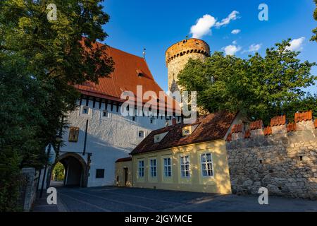 Torre storica di Kotnov a Tabor, Repubblica Ceca Foto Stock