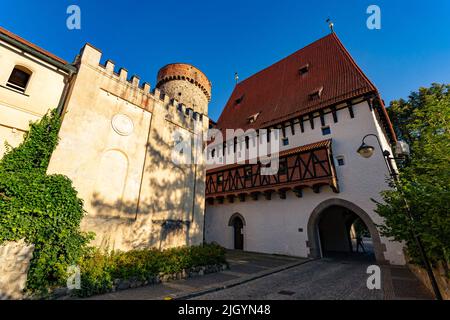 Torre storica di Kotnov a Tabor, Repubblica Ceca Foto Stock