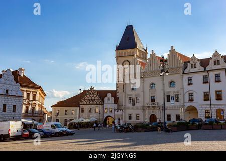 CZECHIA, TABOR - 12 LUGLIO 2022: Serata estiva nella città di Tabor, Czechia. Foto Stock