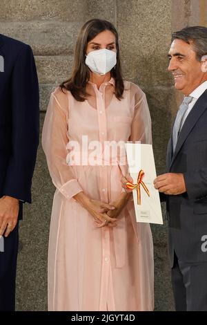 Madrid, Spagna. 13th luglio 2022. La Regina Letizia di Spagna partecipa ai premi nazionali 2020 per la Cultura al museo El Prado di Madrid. Credit: SOPA Images Limited/Alamy Live News Foto Stock