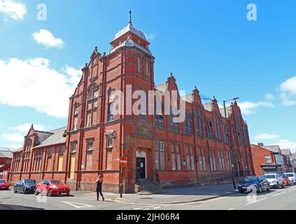 Ex biblioteca libera e università municipale - 101 Railway Rd, Leigh, Greater Manchester, Lancs, Inghilterra, REGNO UNITO, WN7 4AD Foto Stock