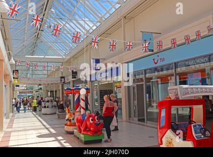 Centro commerciale Spinning Gate, Ellesmere Street, centro di Leigh, Wigan & Leigh council, Lancashire, Inghilterra, Regno Unito, WN7 4PG Foto Stock