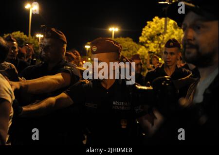 Budapest, Ungheria, 13th lug 2022, manifestanti a Budapest, Balint Szentgallay / Alamy Live News Foto Stock