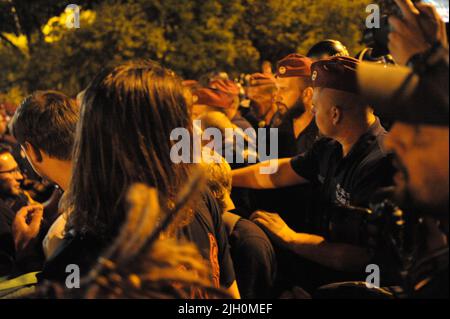 Budapest, Ungheria, 13th lug 2022, manifestanti a Budapest, Balint Szentgallay / Alamy Live News Foto Stock