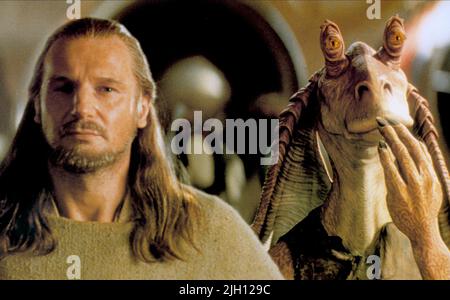 NEESON, BINKS, STAR WARS: EPISODIO I - LA MINACCIA FANTASMA, 1999 Foto Stock