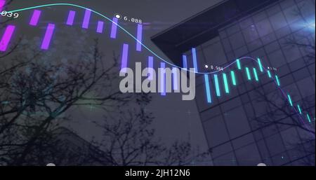 Immagine dell'elaborazione delle statistiche su paesaggio urbano Foto Stock