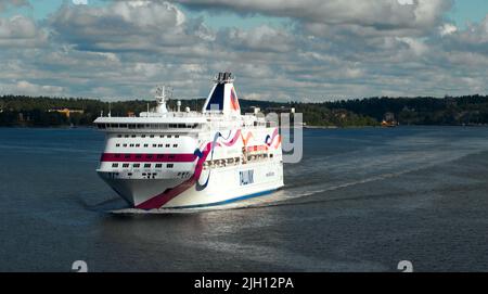 Tallink Silja cruiseship principessa baltica nell'arcipelago delle Stockholms Foto Stock