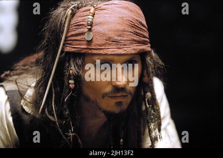 JOHNNY DEPP, pirati dei Caraibi: La maledizione della perla nera, 2003 Foto Stock