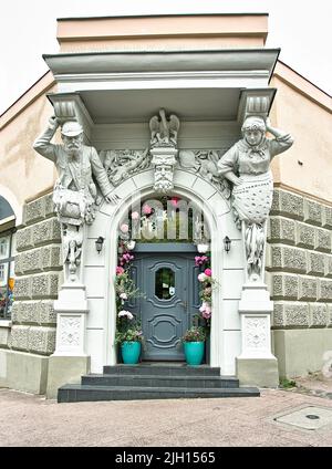 Bel dettaglio di arco su una bellissima città nel nord della Polonia. Sopot, Golfo di Danzica, Mar Baltico, Polonia, Europa. Foto Stock