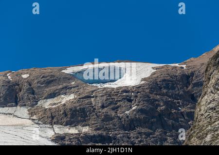 Marmolada / il ghiacciaio crollato Foto Stock