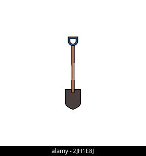Icona del colore della pala modello di disegno vettoriale. Tratto modificabile. Icona pala. Concetto di giardinaggio, scavando simbolo. Pagina del sito Web e elemento di progettazione delle app mobili Illustrazione Vettoriale