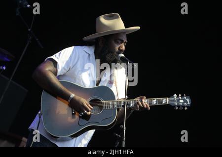 13 luglio 2022, Marostica, Vicenza/Veneto, Italia: Il cantante e cantautore americano Nathan Graham ha suonato sul palco del Festival estivo della Marostica. Atto aperto della vita di ben Harper e dei criminali Innocent. (Credit Image: © Mimmo Lamacchia/Pacific Press via ZUMA Press Wire) Foto Stock