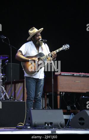 13 luglio 2022, Marostica, Vicenza/Veneto, Italia: Il cantante e cantautore americano Nathan Graham ha suonato sul palco del Festival estivo della Marostica. Atto aperto della vita di ben Harper e dei criminali Innocent. (Credit Image: © Mimmo Lamacchia/Pacific Press via ZUMA Press Wire) Foto Stock