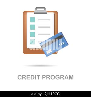 Illustrazione dell'icona del programma di credito 3D della raccolta fedeltà dei clienti. Creative Credit Program 3D icona per il web design, modelli, infografica e altro ancora Illustrazione Vettoriale