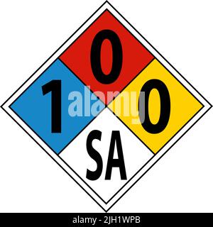 NFPA Diamond 1-0-0-SA Sign on White background Illustrazione Vettoriale