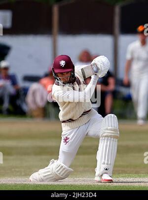 Southport, Regno Unito. 14th luglio 2022. Trafalgar Road Ground, Southport, Inghilterra: 14th luglio 2022, LV=County Cricket, Lancashire versus Somerset: Lewis Goldsworthy of Somerset Credit: Action Plus Sports Images/Alamy Live News Credit: Action Plus Sports Images/Alamy Live News Foto Stock