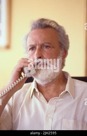 Città del Vaticano, Vatikanstadt. 14th luglio 2022. Eugenio Scalfari, fondatore della Repubblica, morì. Fotografato nella sede del giornale la Rebubblica, nel 1986. Roma (Italia) 14 luglio 2022 credito: dpa/Alamy Live News Foto Stock