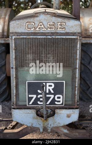 Dettaglio della griglia del trattore Case Classic Grey non restaurata Foto Stock