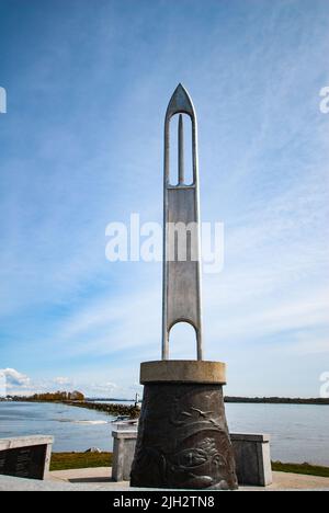 Steveston Fisherman's Memorial a Garry Point, Richmond, British Columbia, Canada Foto Stock